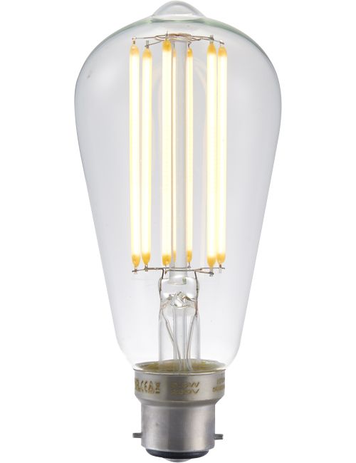LED Ba22d Fila Rustika ST58x130 230V 550Lm 6.5W 927 AC Clear