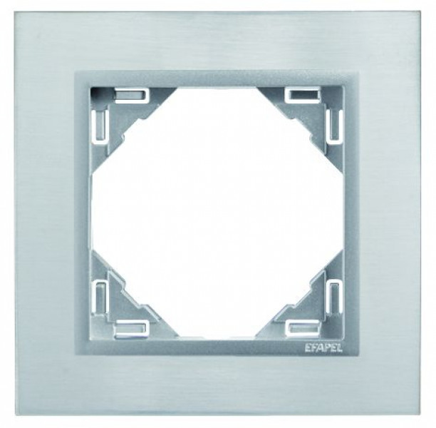 Efapel metallo/metaal afdekr. 1v rvs/aluminium