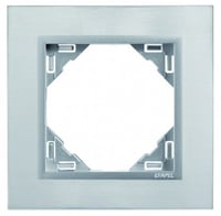 Efapel metallo/metaal afdekr. 1v rvs/aluminium