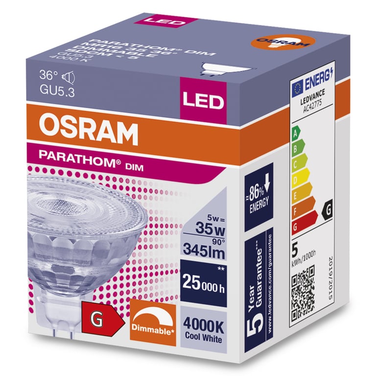 PARATHOM® DIM MR16 35 36 ° DIM 5 W/4000 K GU5.3
