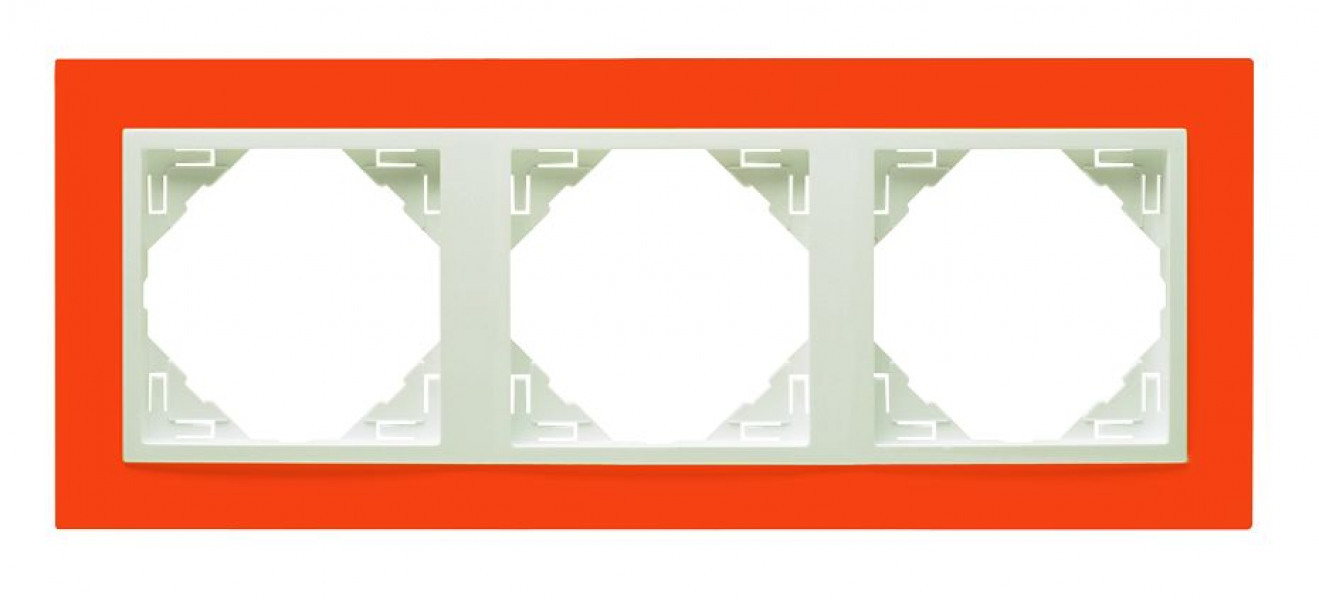Efapel animato afdekr. 3v oranje/wit ice