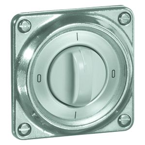 Draaischakelaar met afdekking Alu Guss 16 A, 380 V AC, schakelaar 1+2-