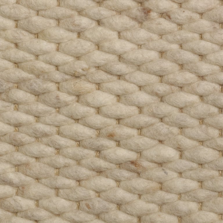 Wollen vloerkleed gevlochten Lisanne gebroken Wit 001