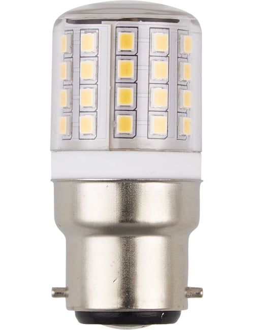 LED Ba22d Tube T27x58 100-240V 390Lm 3W 830 AC/DC Clear Non-