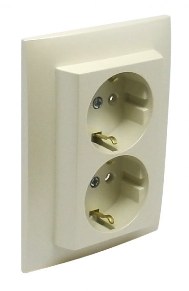 Efapel inbouw wcd met randaarde 2-voudig vlak enkel inbouw doos Parel