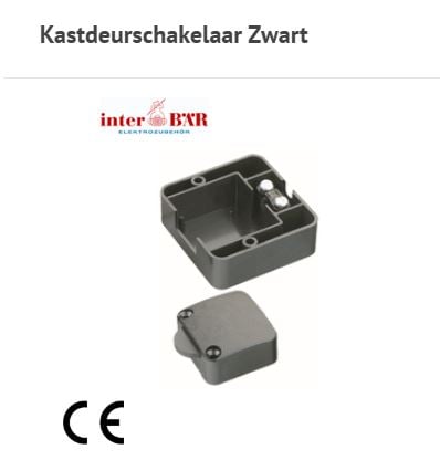 Kastdeurschakelaar Zwart