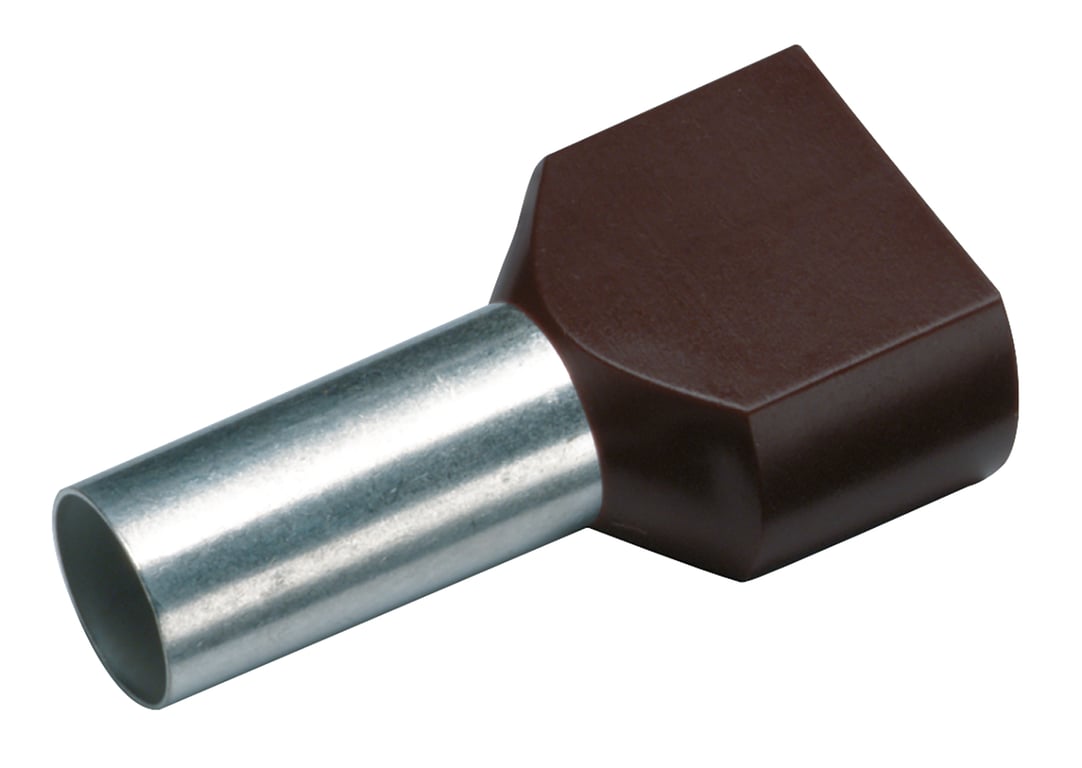 GeÏsoleerde TWIN Adereindhuls, 2x 1,5mm², lengte 12mm, zwart