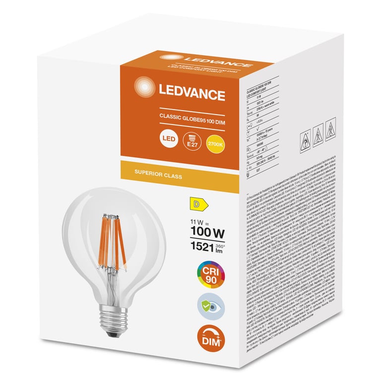 LED SUPERIOR CLASSIC GLOBE 100 11 W/2700 K E27