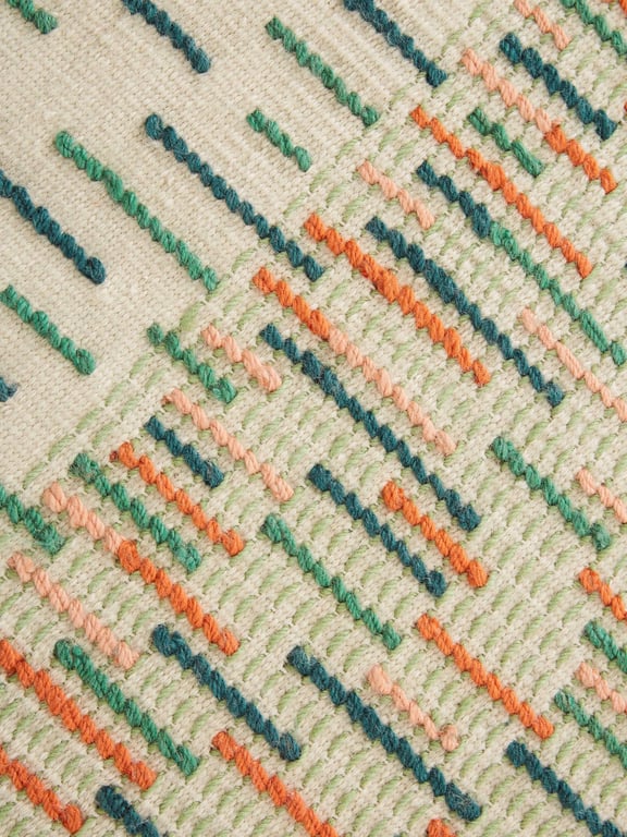 Gan Rugs vloerkleed Backstitch busy green