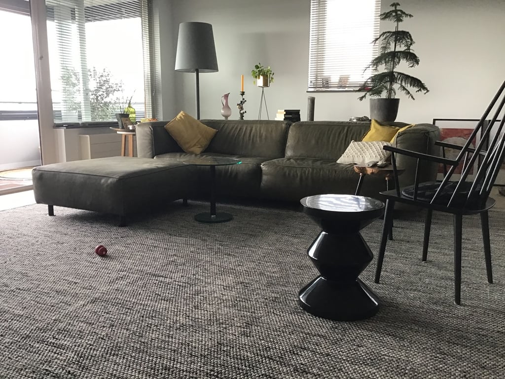 Wollen vloerkleed Anna Rond Terazzo