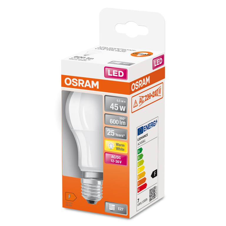 LED STAR CLASSIC A FOR LOW VOLTAGE 45 6.5 W/2700 K E27