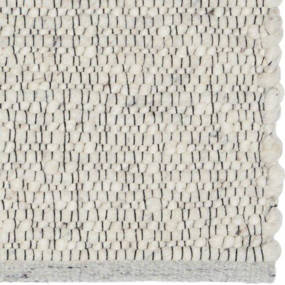 Handgeweven wollen vloerkleed Senna Offwhite 01