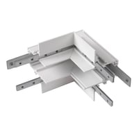 L-verbinder mechanisch, 48V TRACK, voor inbouwrail diep, stereo, wit