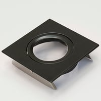 Downlight ring, vierkant, 87(76)mm, zwart kantelbaar, met bladveren