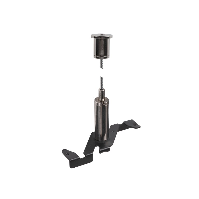 3 m staalkabel pendelophanging, 48V TRACK, zwart