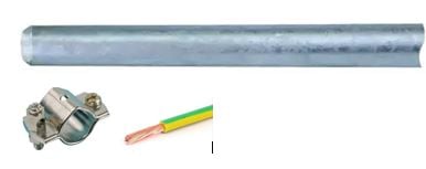 aarding-set aardpen+aardklem+1m geel groen