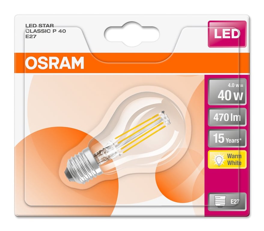 LED Retrofit CLASSIC P 40 4 W/2700K E27 (CS à 1 PCE)