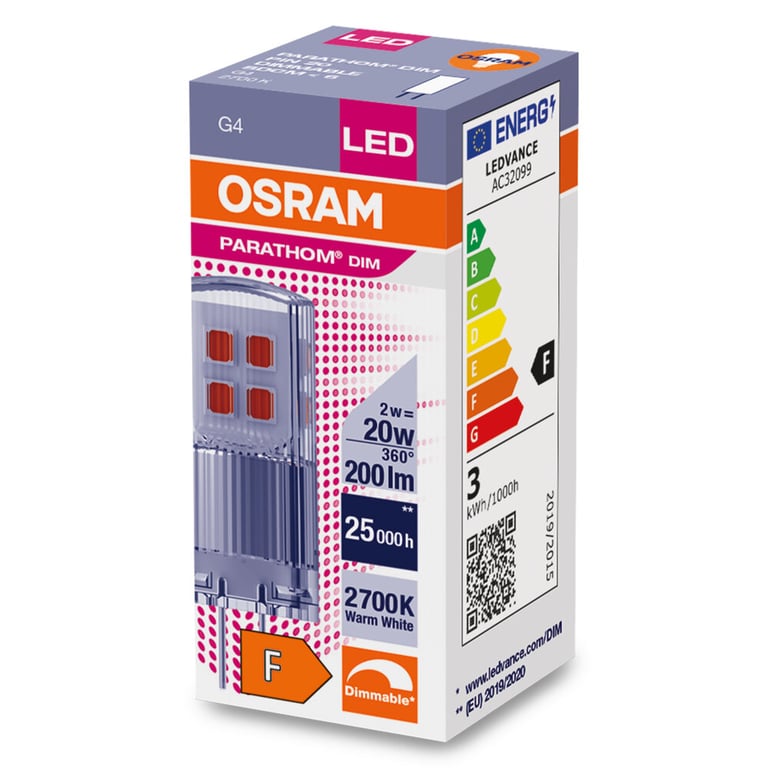 LED PIN 12 V DIM 20 320 ° 2 W/2700 K G4 (CS à 1 PCE)