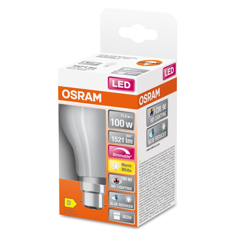 LED SUPERSTAR PLUS CLASSIC A FILAMENT 11W 927 Frosted B22d