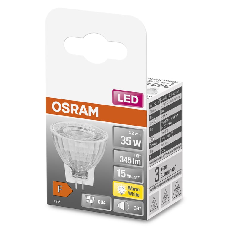 LED STAR MR11 12 V 35 36° 4.2 W/2700K GU4 (CS à 1 PCE)