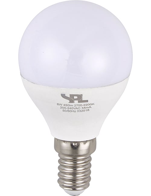 LED E14 DTW Ball G45x78 230V 450Lm 6W 920-927 200° AC Opal D