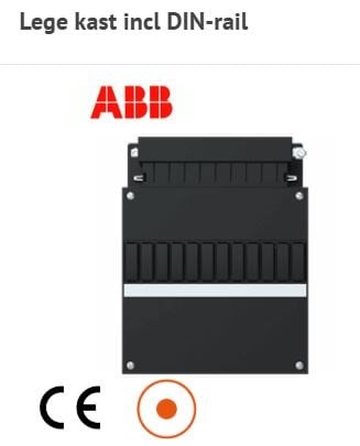 ABB Lege kast incl DIN-rail 12 mod. HLD22