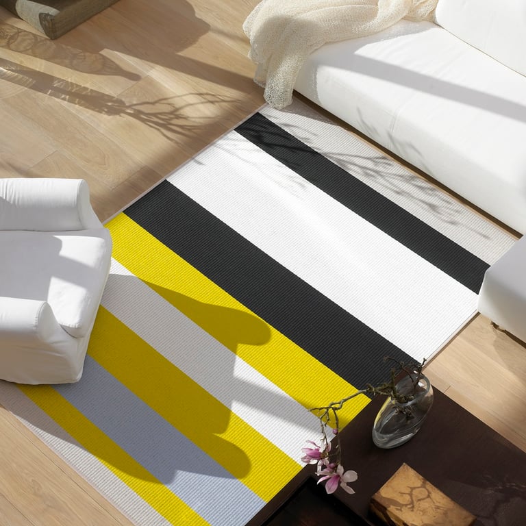 Design vloerkleed Woodnotes Avenue Stone – Yellow 1371522