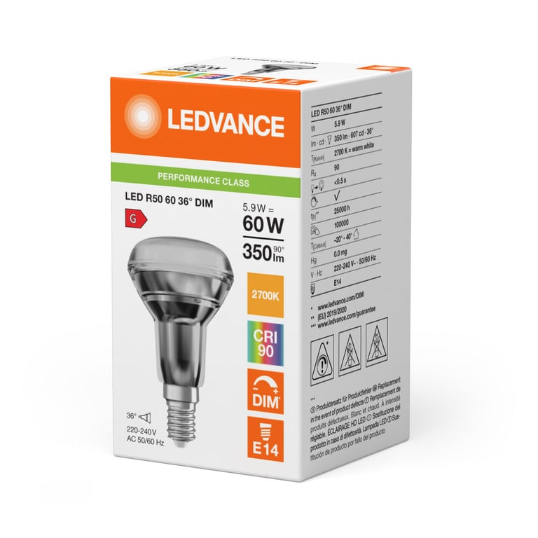LED R50 DIM P 5.9W 927 E14