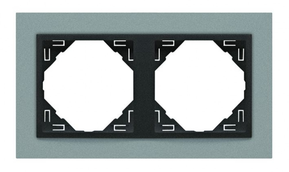 Efapel animato afdekr. 2v aluminium/grijs