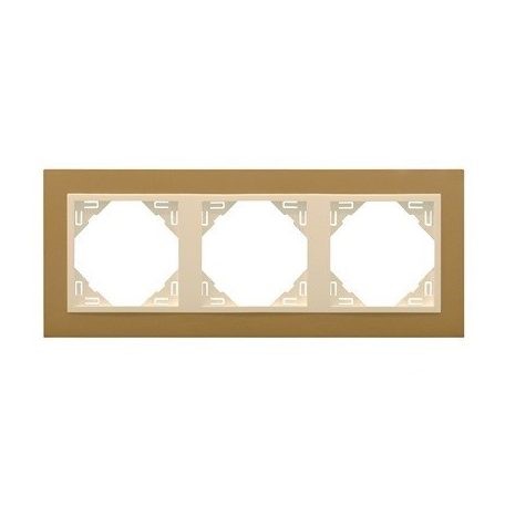 Efapel animato afdekr. 3v goud/wit ice