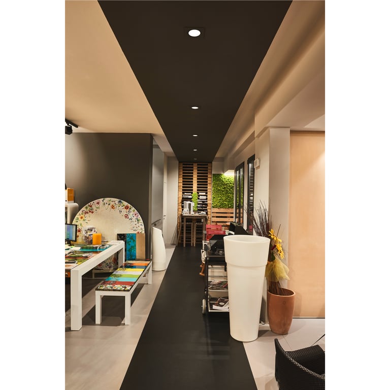 NEW TRIA® 95, plafondinbouwring, L: 11 B: 11 H: 2.6 cm, IP20, zwart