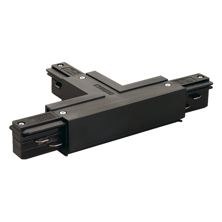 T-verbinder 2 voor 3-fase rail zwart