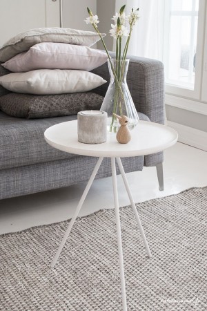 Wollen vloerkleed Anna Rond Lightgrey