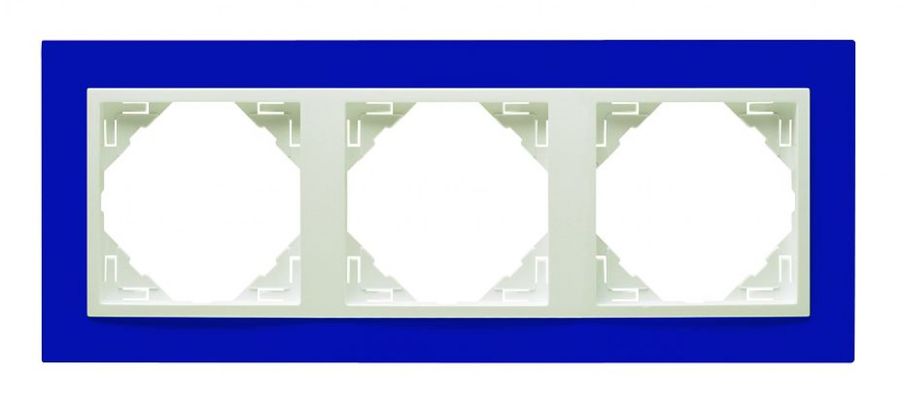 Efapel animato afdekr. 3v blauw/wit ice