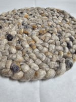 Rond wollen vloerkleed Romee in stock Grijs mix 04