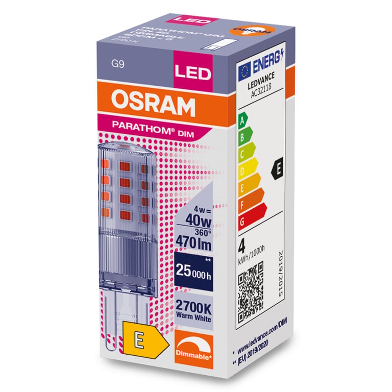 PARATHOM® DIM LED PIN G9 40 4 W/2700 K G9 (CS à 1 PCE)