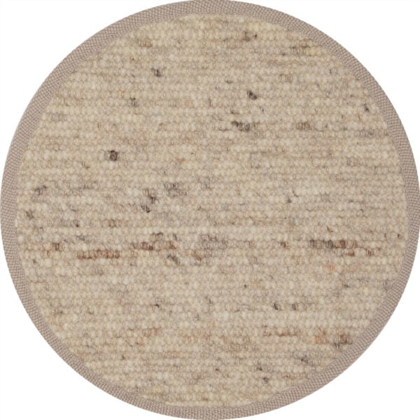 Rond wollen vloerkleed Arna Lichtbeige 02
