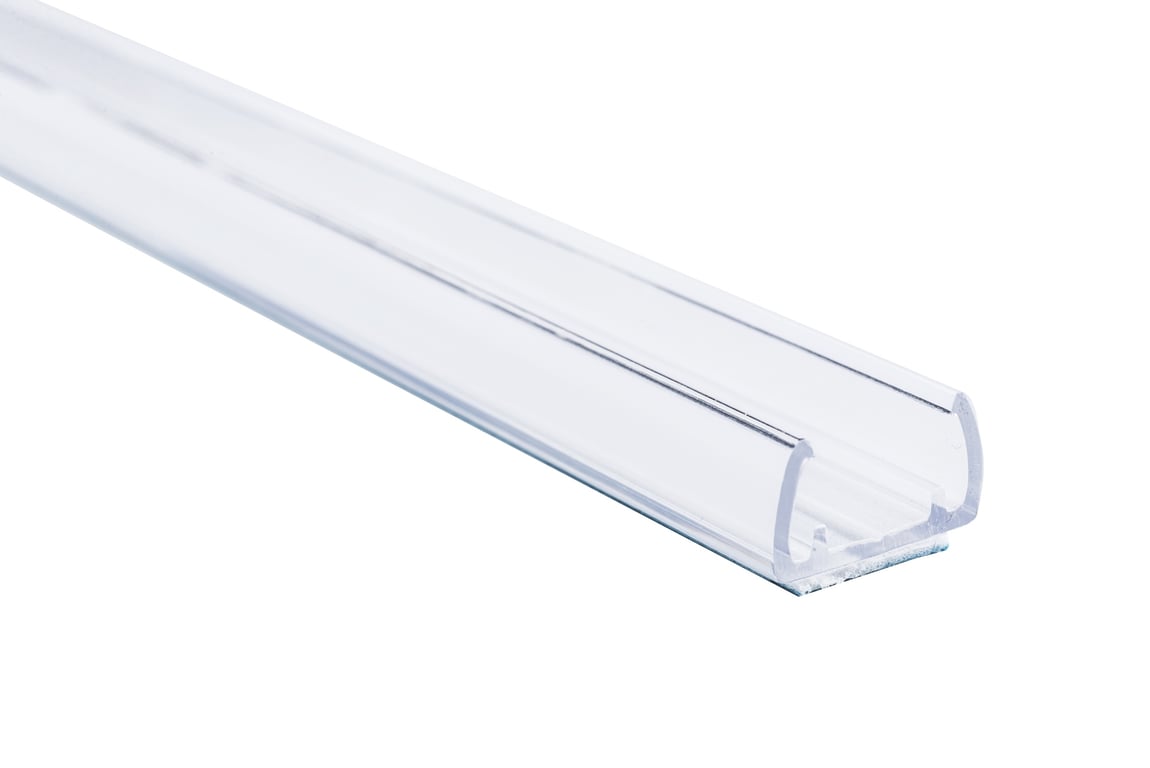 liniLED® kunststof U-Profiel,12mm, transparant, 1 meter, met tape