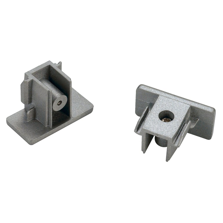 Eindkapjes voor 1-fase rail zilvergrijs 2 stks