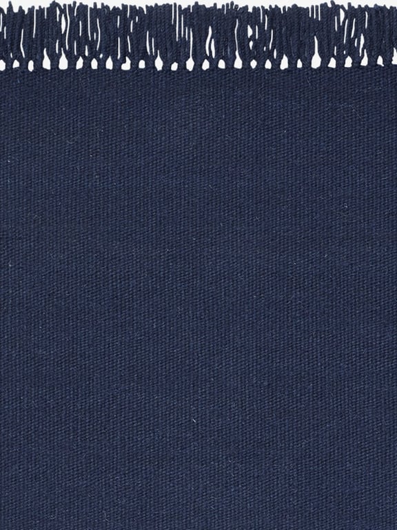 Kvadrat vloerkleed Kelim Coloured Fringes Donkerblauw C3131