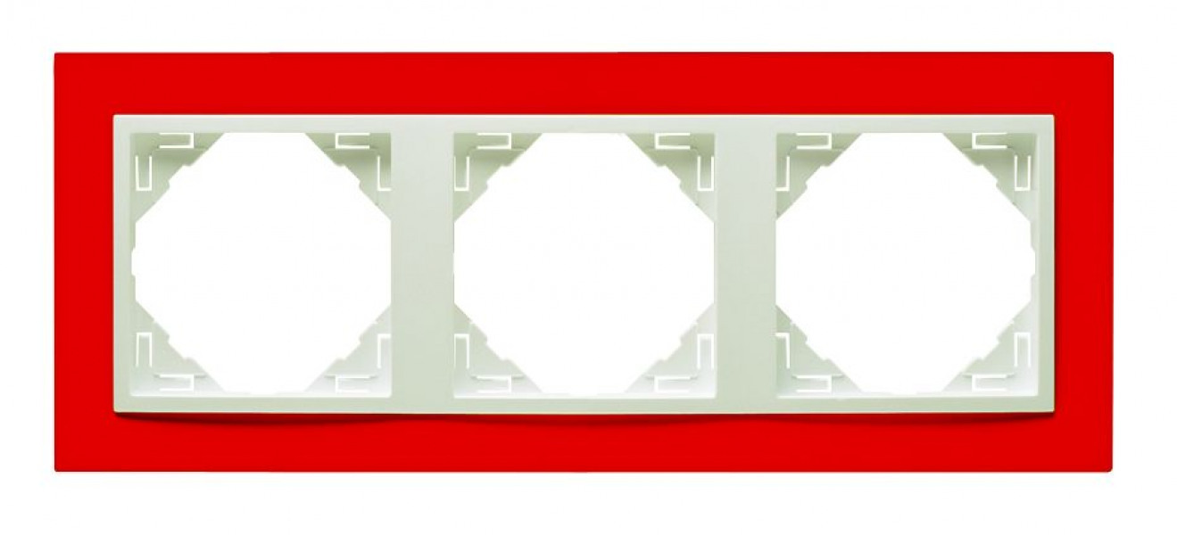 Efapel animato afdekr. 3v rood/wit ice