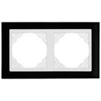 Efapel crystal afdekr. 2v zwart glas/wit ice