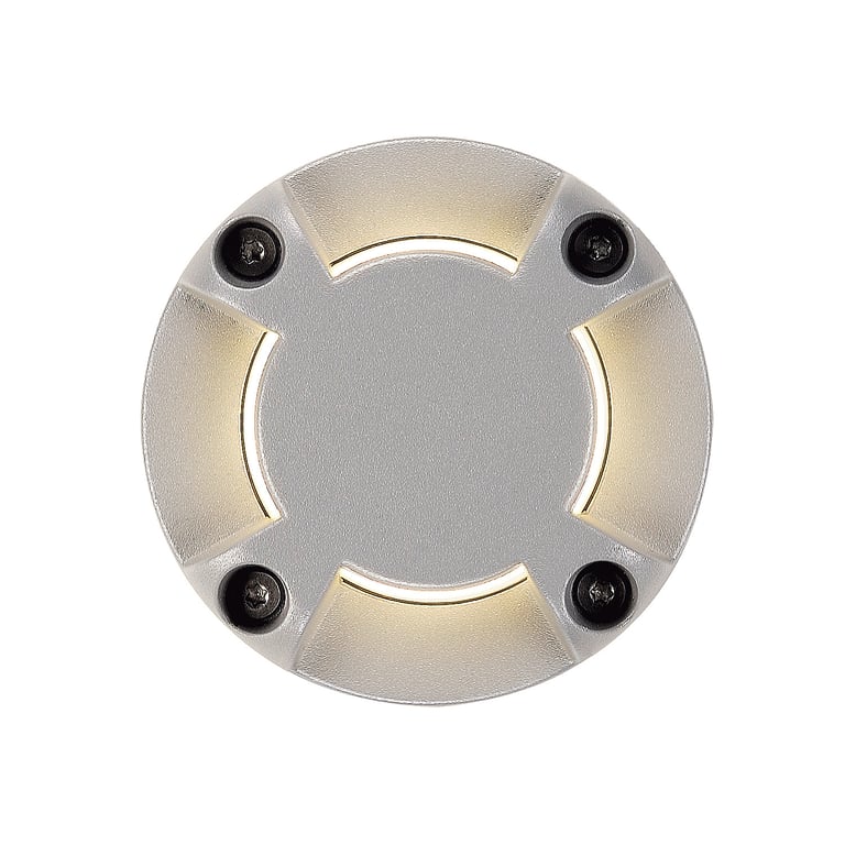 LED PLOT ROUND cover, 4 lichtbundels, zilvergrijs