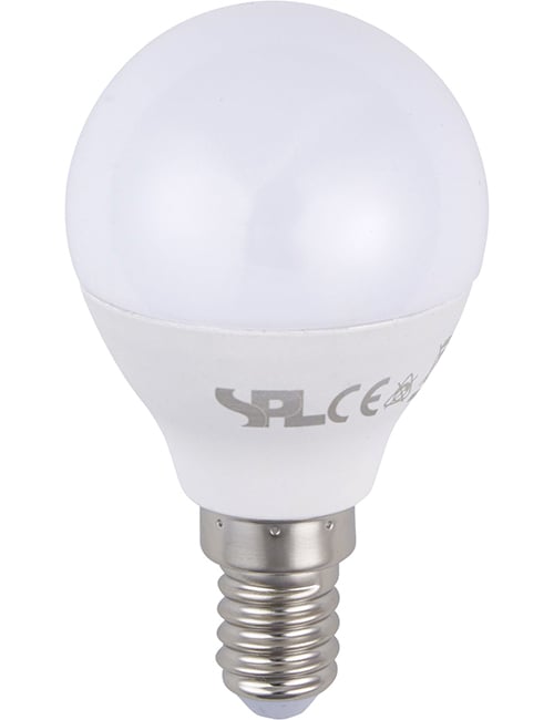 LED E14 Ball G45x75 100-240V 450Lm 5W 830 180° AC/DC Opal No
