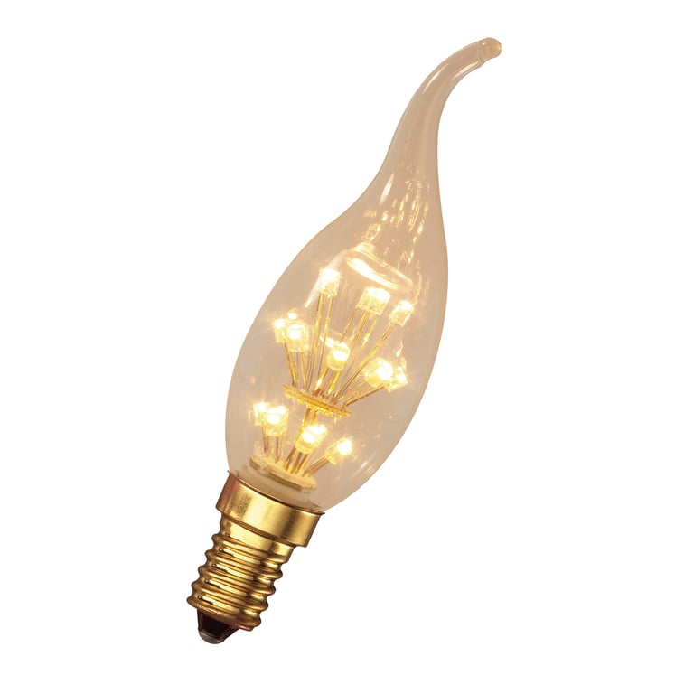 Calex Pearl LED Tip-Candle lamp 220-240V 1,0W E14 BXS35, 20-leds 2100K, energy label A++