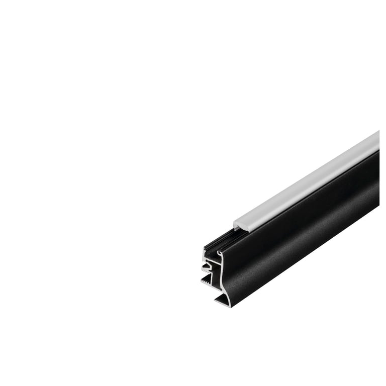 GLENOS Plintprofiel 100 zwart mat, 1m, incl. cover