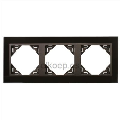 Efapel crystal afdekr. 3v zwart glas/grijs