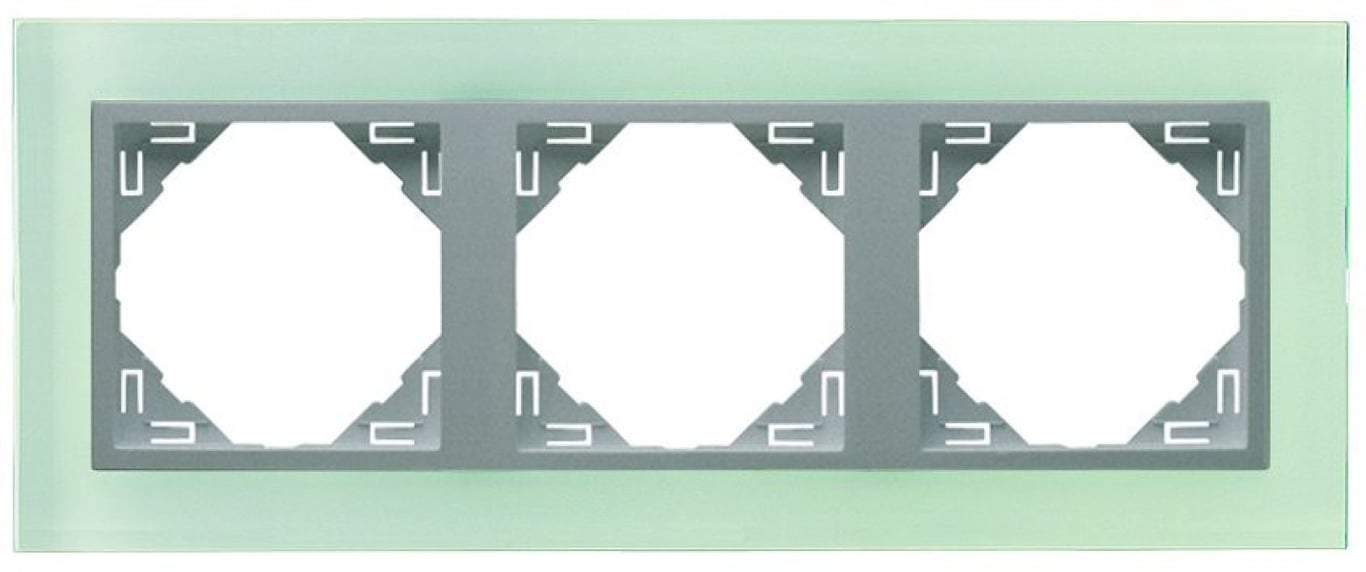 Efapel crystal afdekr. 3v wit glas/aluminium