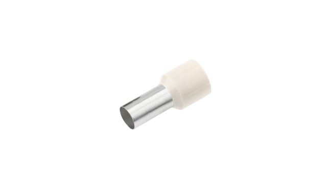 GeÏsoleerde Adereindhuls, DIN 46228, 0,5mm², lengte 10mm, wit