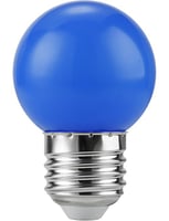 LED E27 Ball G45x68 230V 1W 320° AC Blue Non-Dim
